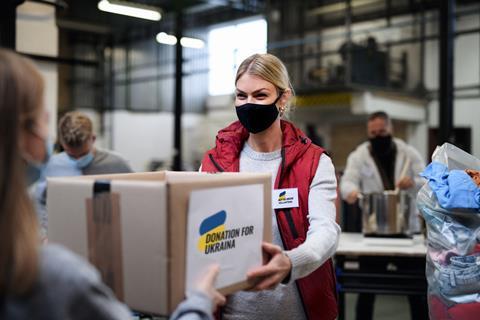 Volunteers,Collecting,Donations,For,The,Needs,Of,Ukrainian,Migrants,,Humanitarian