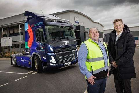 LTS Global Solutions MD Dave Hands with Daniel Byworth, area sales manager at Hartshorne Motor Services