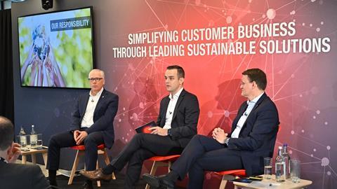 (From left) MAN Truck & Bus head of sales & customer solutions, Friedrich Baumann; UK MD Stefan Thyssen; and CEO Alexander Vlaskamp