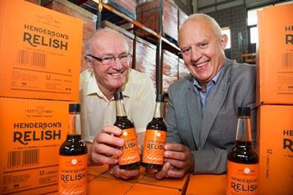 (Pictured L to R) Pat Bryne, general manager Hendersons; Steve Elshaw, sales manager at Hastings Freight.