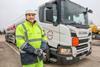 Matthew Cox, senior fleet engineer, with new HOYER Scania P450